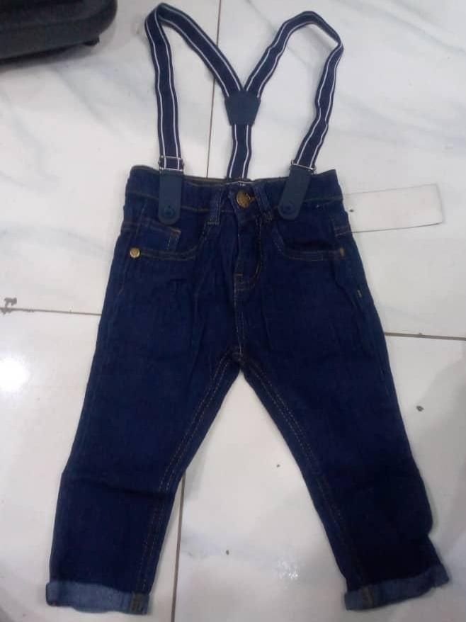 Boys Stylish Turn Up Jeans With Suspenders