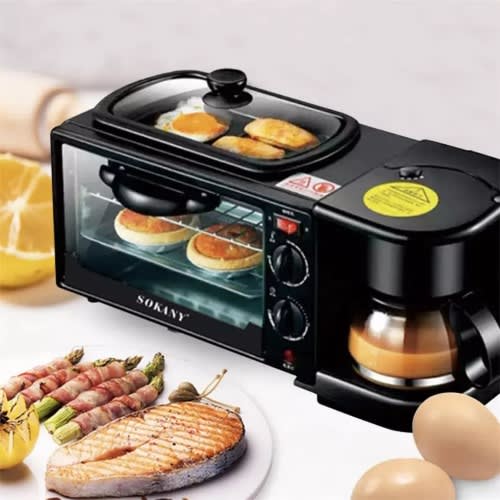 Sokany 3 In 1 Electric Breakfast Machine - 1250W - Sk-145