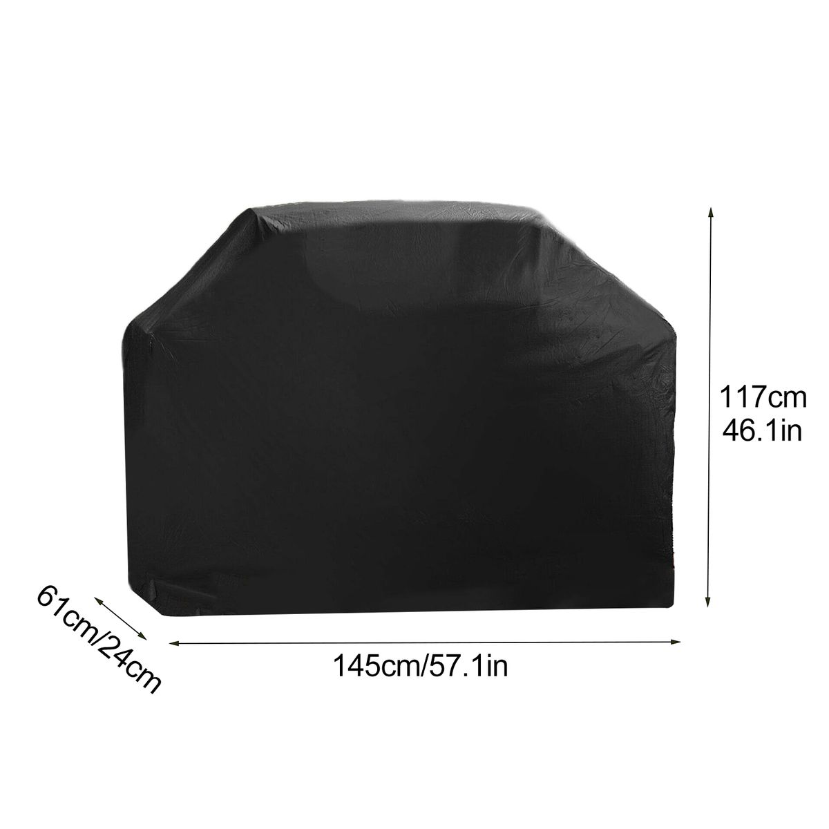 Rain Protective Outdoor Barbecue Cover Black Coated Silver Dust Weatherproof Waterproof Windproof Oxford Cloth
