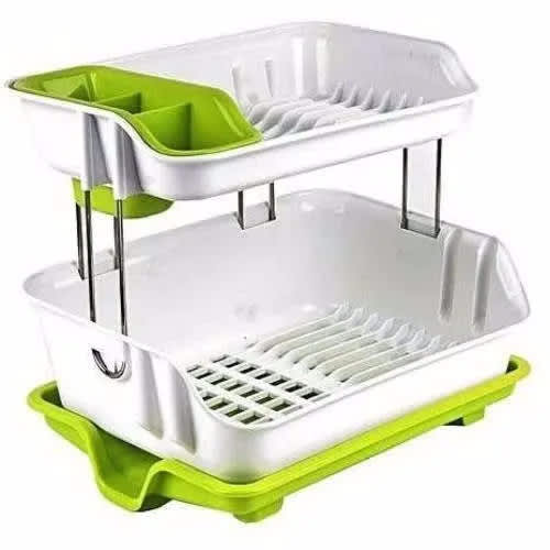 Premium Double Layer Drain Dishes Kitchen Storage Rack