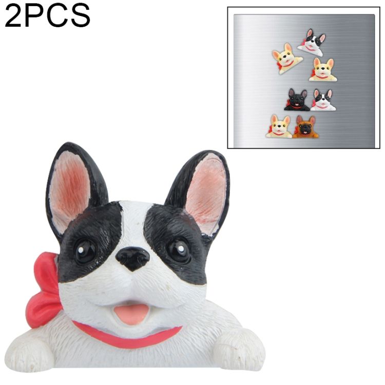 2 PCS 3D Originality French Bulldog Tie Fridge Paste
