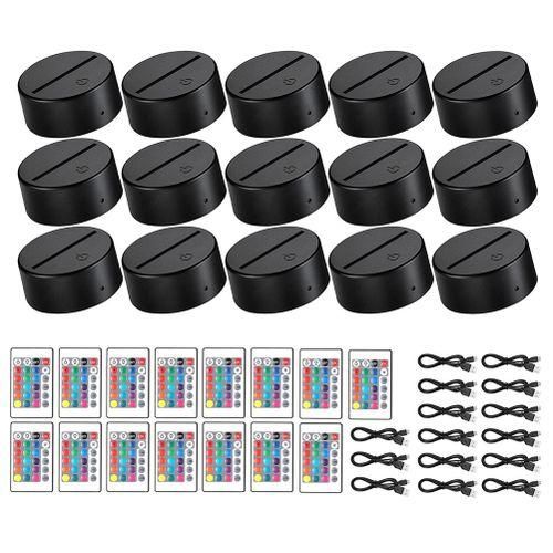 15 Sets 3D Night LED Light Lamp Base 16 Colors