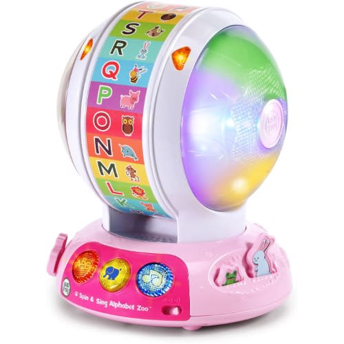 Spin And Sing Alphabet Zoo: Interactive Teaching Toy For Baby, Pink