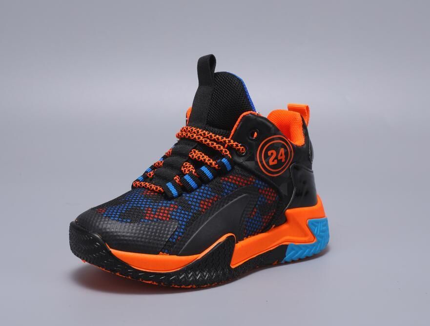 Boys basketball shoes non-slip sneakers Black