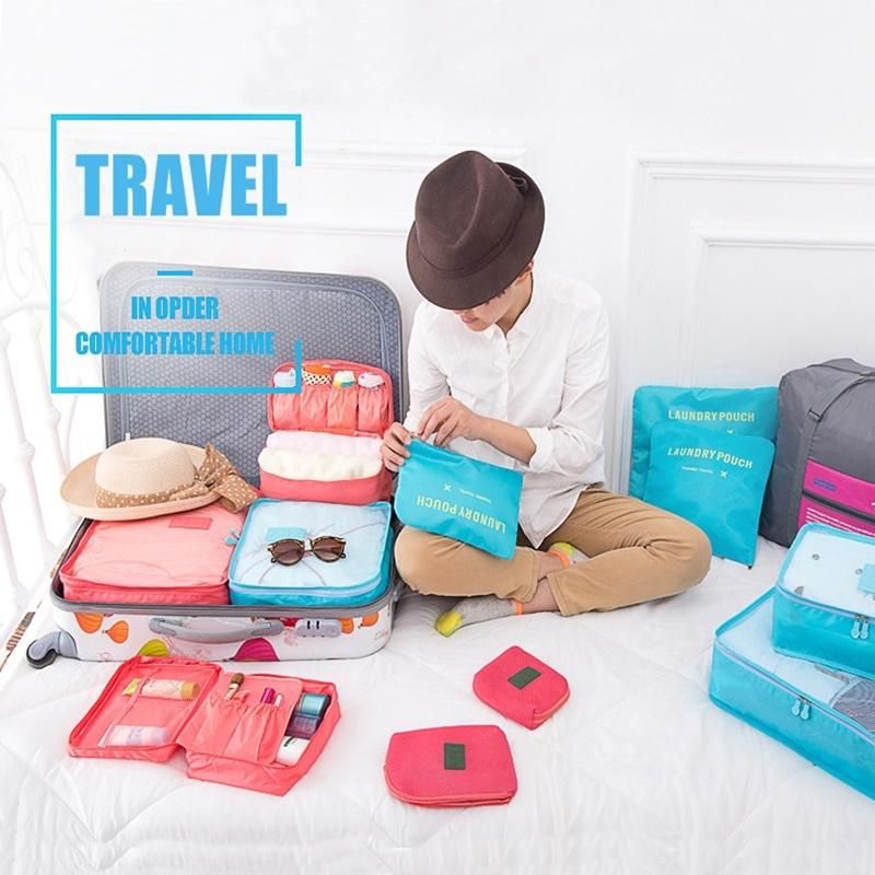 6 piece/set travel organizer storage bag travel outdoors cosmetics storage case multifunctional travel accessories