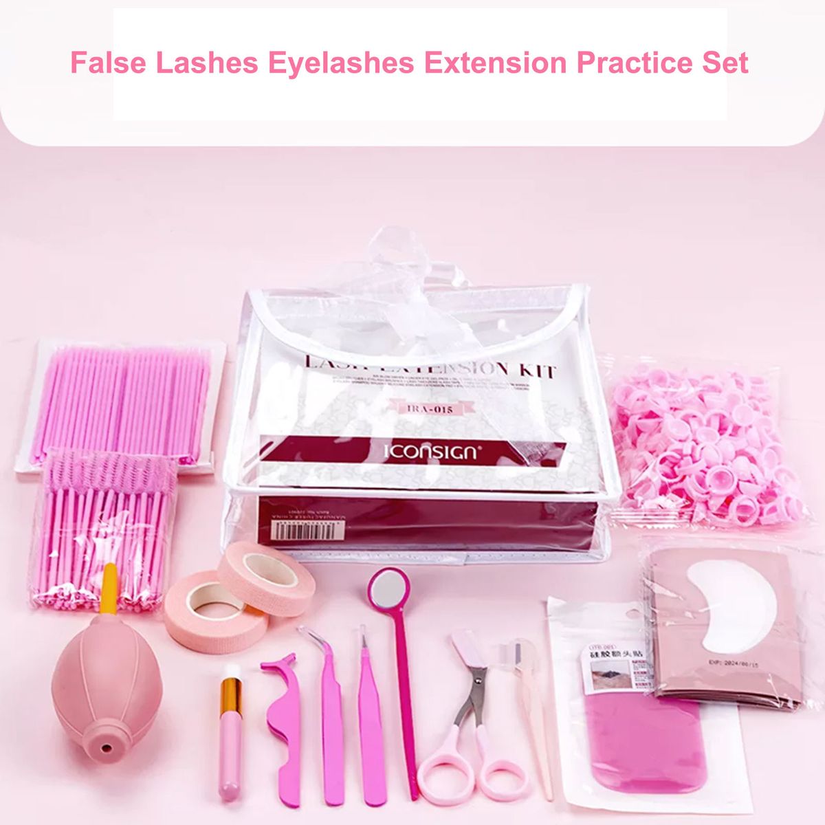 Individual Eyelash Extension Practice Exercise Kit Set