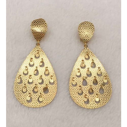 Flat Drop Earrings - Gold