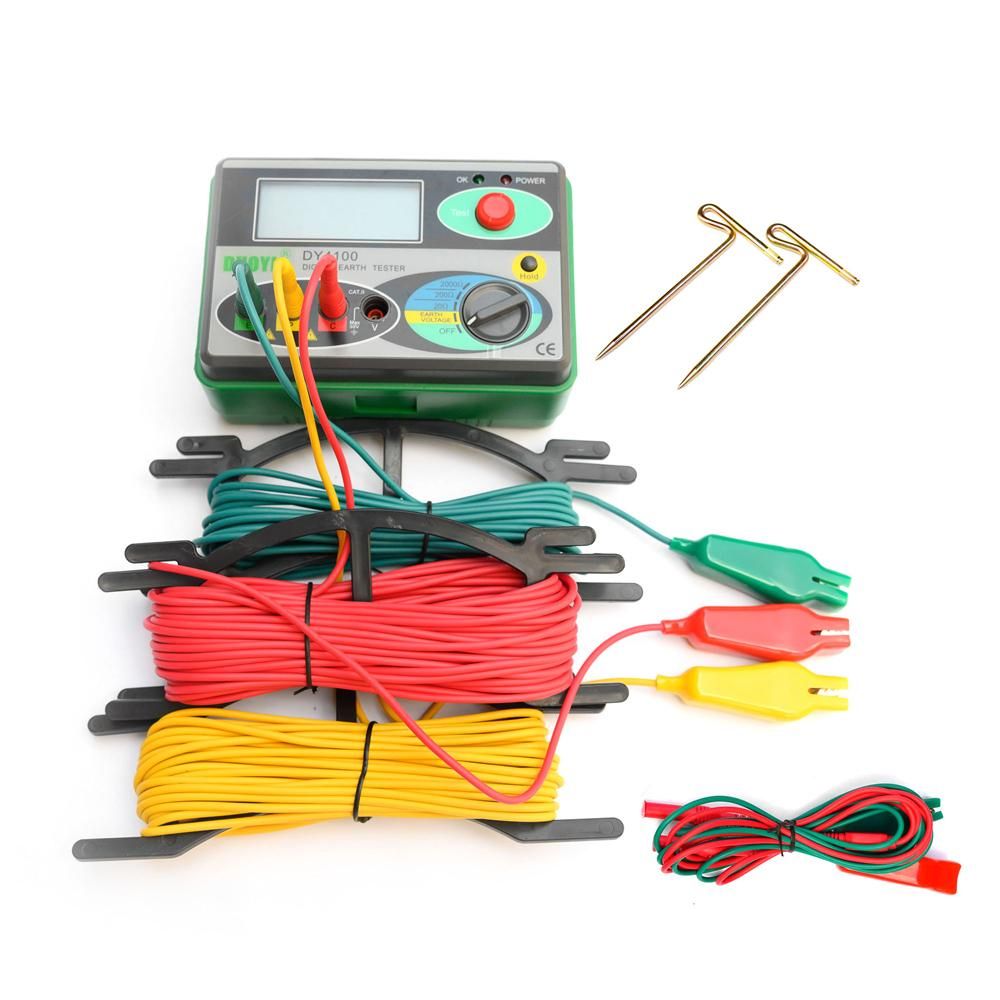 DUOYI Ground Resistance Tester Digital Meggers Protections Grounding Resistance Meter Ground Resistance Tester Earth Resistance Tester Ground Resistance Instrument Megohmmeter