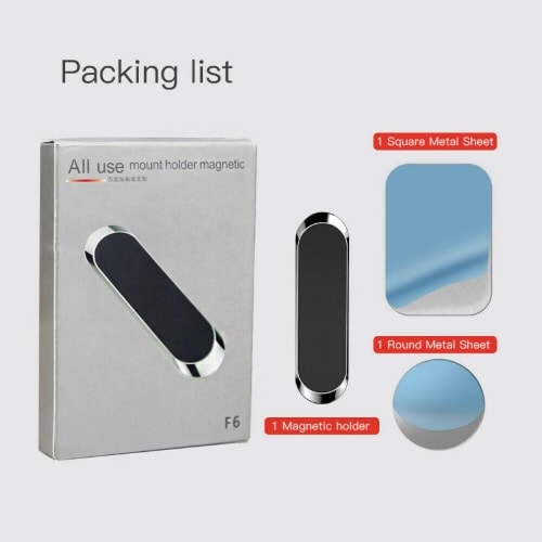 Dashboard Strip F6 Magnetic Car Phone Holder Bracket - Silver