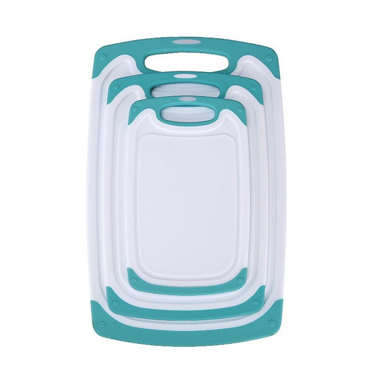 Chopping Board Set Kitchen Essentials Non-slip Reversible Cutting Green