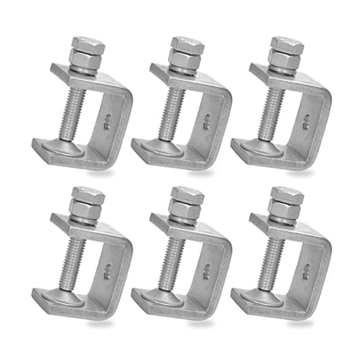 6 Pcs 1 Inch Stainless Steel Small C-Clamp for Woodworking Heavy Duty Metal U-Clamps Mini Desk Tiger-Clamp