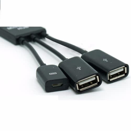 Dual Micro Usb Host Otg Hub Adapter Cable For Tablet