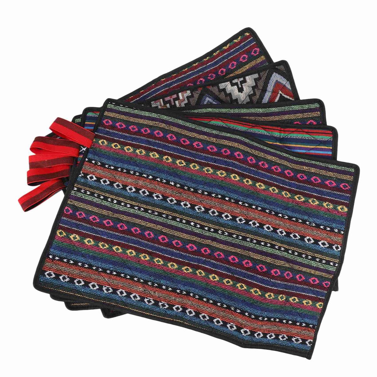 Outdoor Moisture-Proof Cushion Portable Chair Cushion Foldable Ethnic Style Thick Waterproof Single Small Floor Mat 5PCS