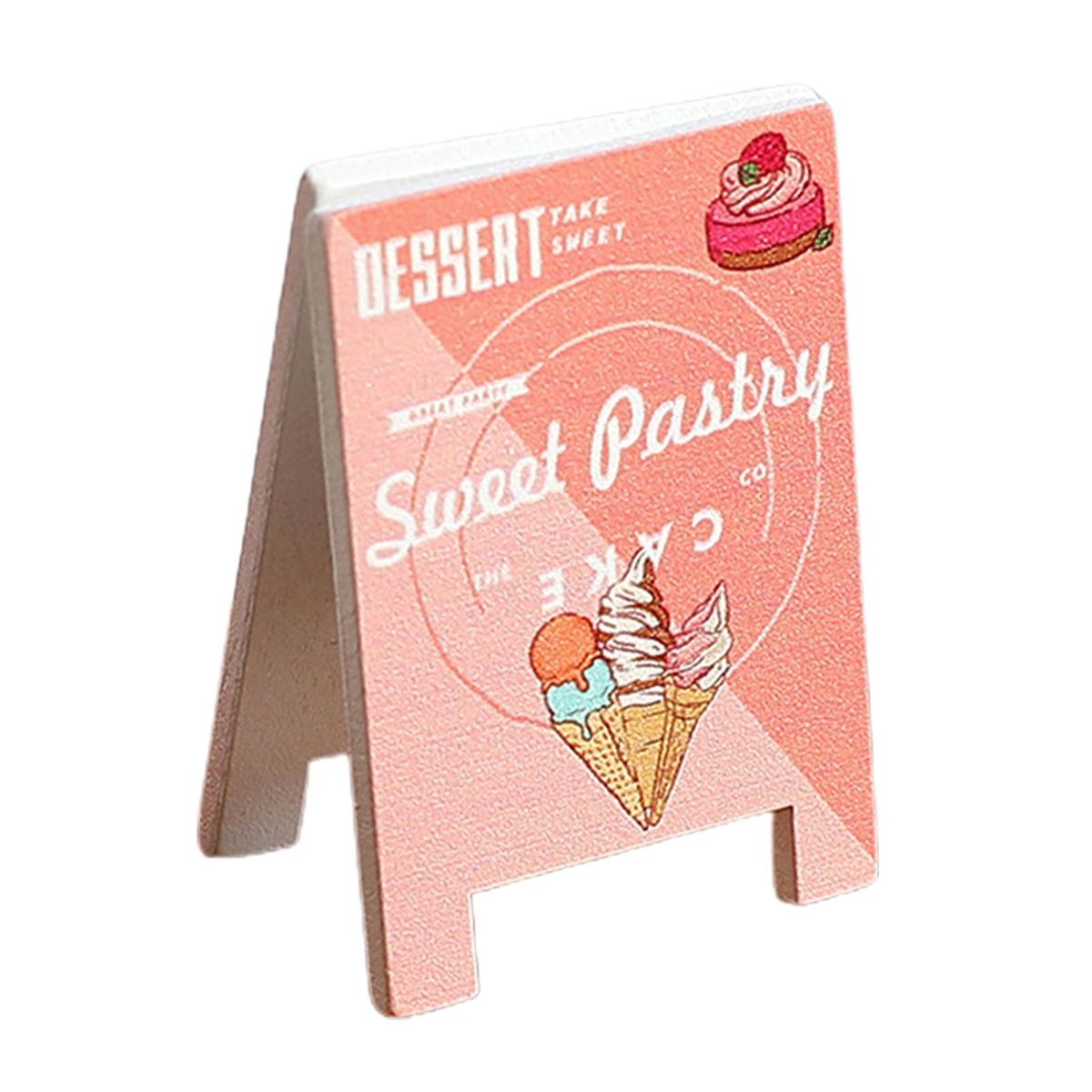 Name Card Display Stand Retro Wooden Desk Note Holder Vintage Style