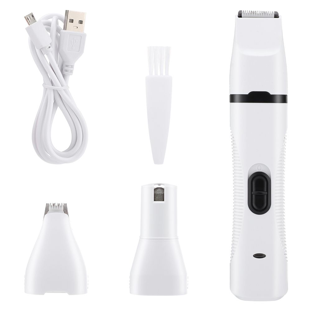 3 In 1 Pets Grooming Set Kit Rechargeable Cats Nail Clipper Dogs Grinder Dog Paw Hair Trimmer Pet