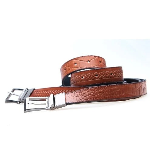 Men's Leather Reversible Belt - Brown And Black -  44 inches