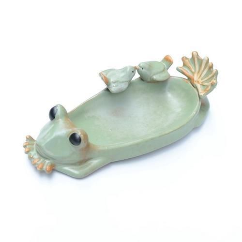 Garden Style Frog Meat Flowerpot Ceramic Crafts For Bird Feeder Office Fruit Tray Home Decoration Wedding