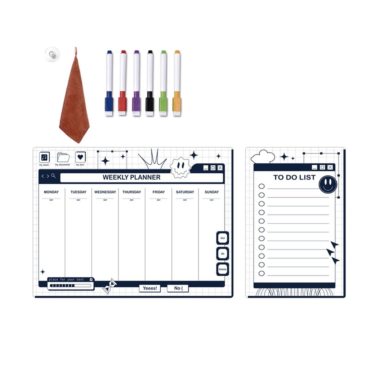 Fridge Planner Board Magnetic Fridge Calendar Kit Scratch-proof