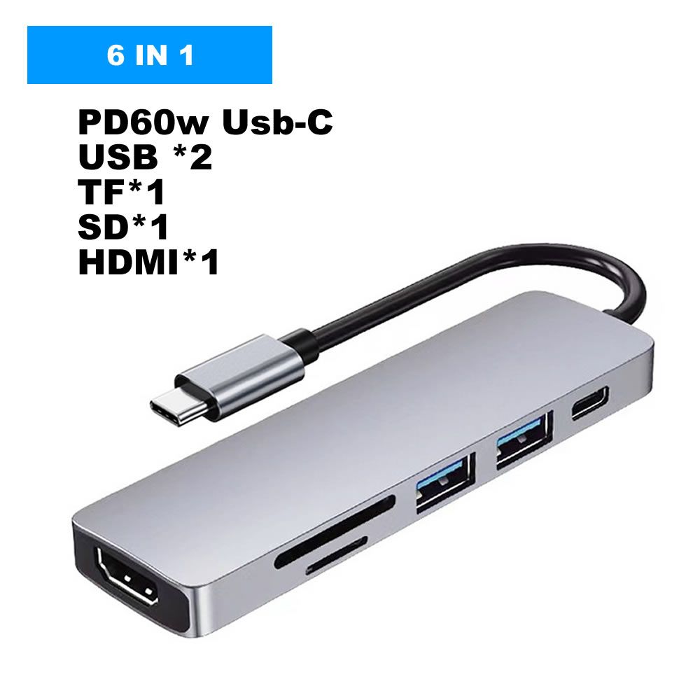 USB C Hub Multiport Adapter 4K HDMI Out, 3 USB 3.0 Ports