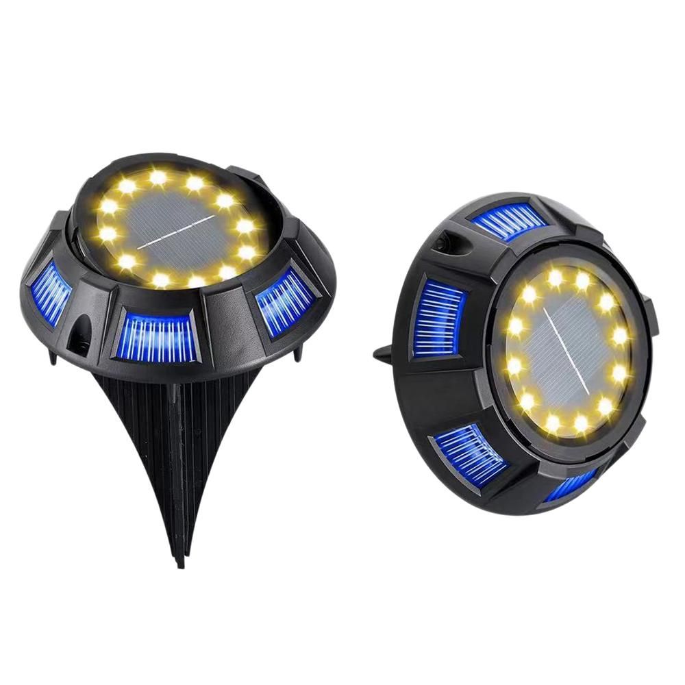 2Pack Solar Ground Lights 12 LED Solar Lights Waterproof