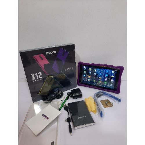 Atouch X12 Kids Learning Tablet,128GB Dual Sim Android 6.1 Quad-core,wifi- Purple Silicon Pouch