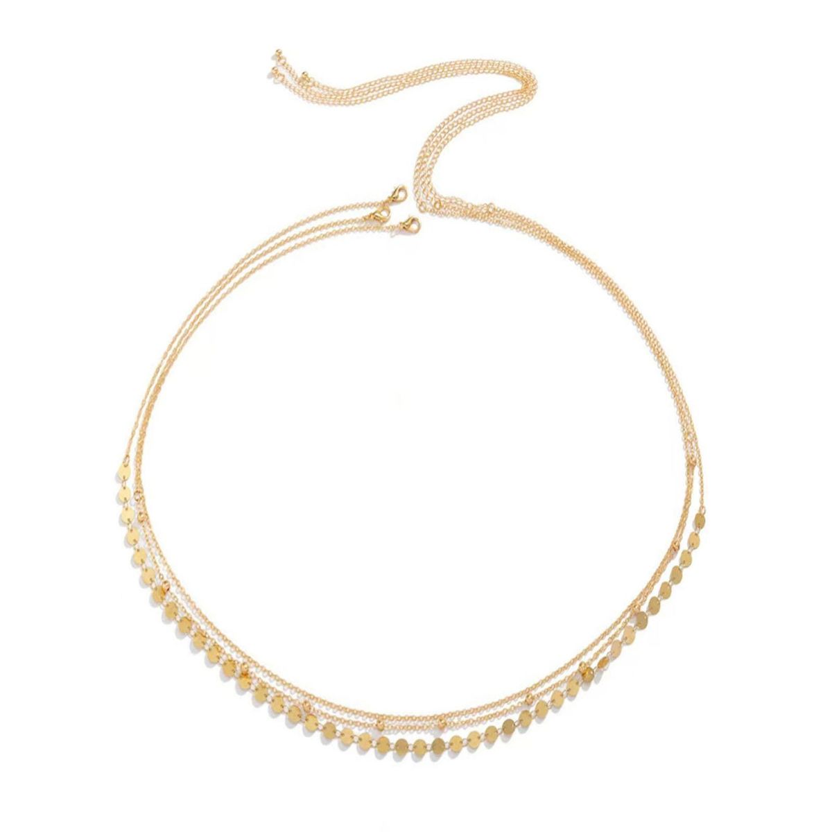 Wedding Waist Chain Jewelry Shimmering Sequin Waist for Performance Golden