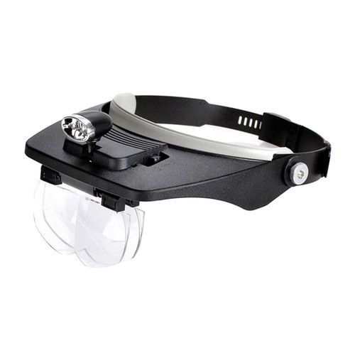 Headband Magnifier With LED Light Head Mounted Glasses