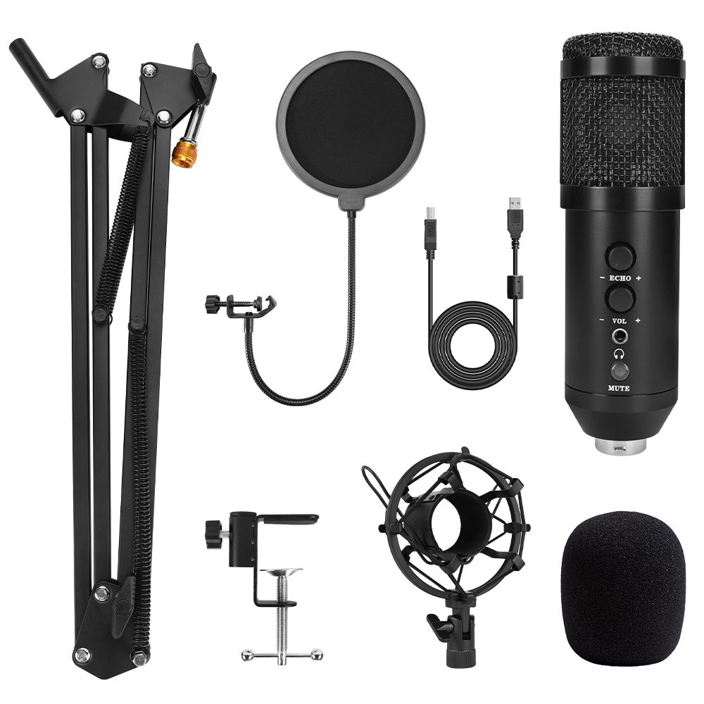 USB Mute Key MIC USB Gaming Podcast Microphone  With Noise