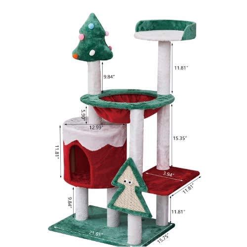 TD Christmas Cat Tree Condo