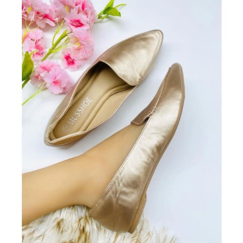 Ladies Shoe Flat - Gold