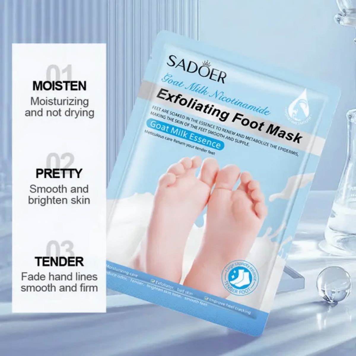 Foot Mask Goat Milk Niacinamide Exfoliating Foot Mask