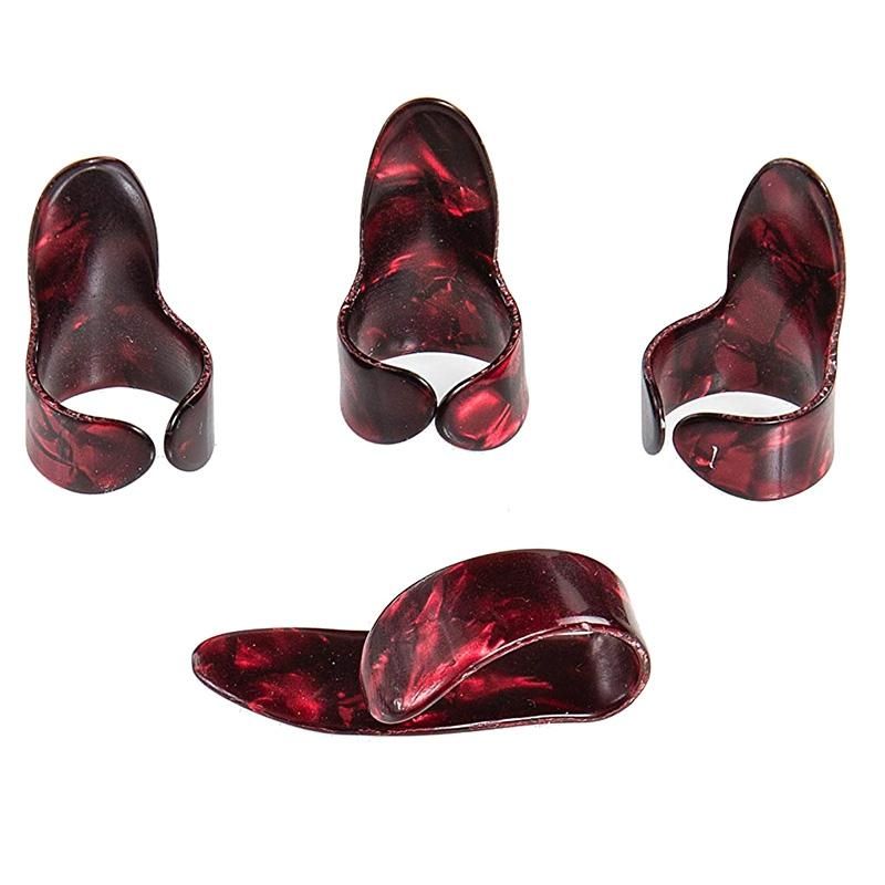 guitar finger set pain-proof pluck thumb finger(red)