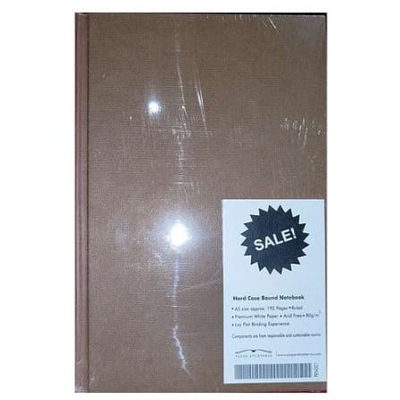 Hard Case Bound A5 Notebook - Biege-brown