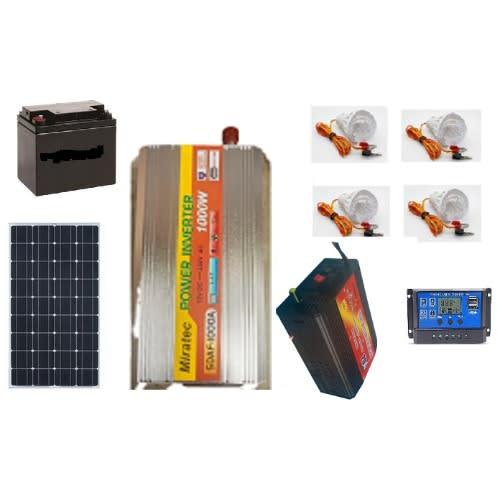 1000w Home Solar Lighting System With 10w Dc Bulb.