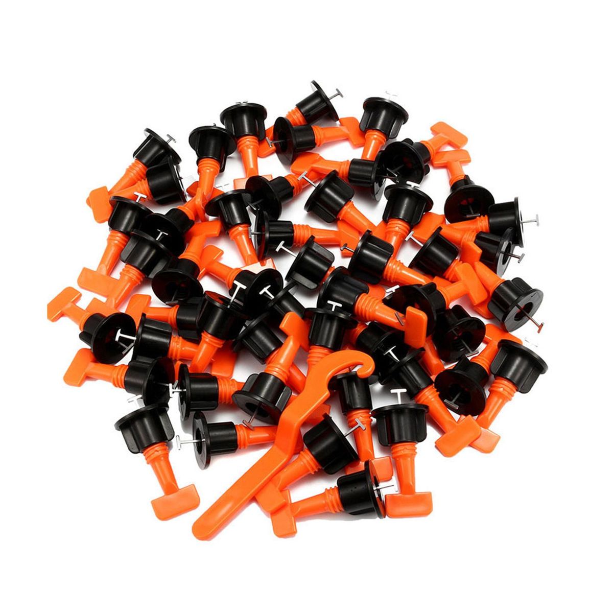 50 PCS Tile Leveling System Reusable Tile Leveler Spacers and 1PC Wrenches Construction Tools for Wall Floor Bathroom Tile Adjustment