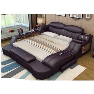 Ultra- Modern 6 by 6 Feet Bed With Lights Bedframe Set