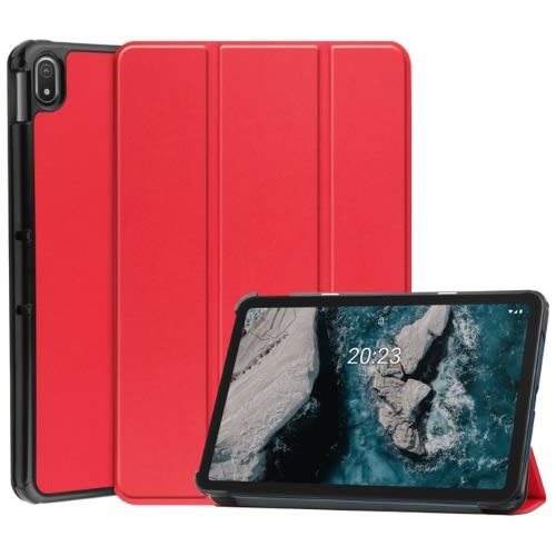 Flip Leather Case For Nokia T20 Red