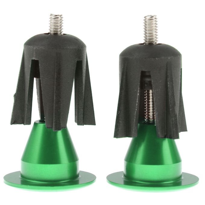 1 Pair Handlebar Grips Bike Aluminum Bicycle Handlebar End Caps Green