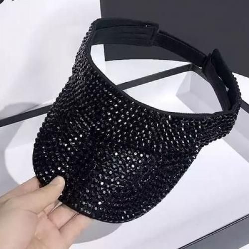 Rhinestone Face Cap Visor Half Cap Baseball Cap Brim Cap Hat