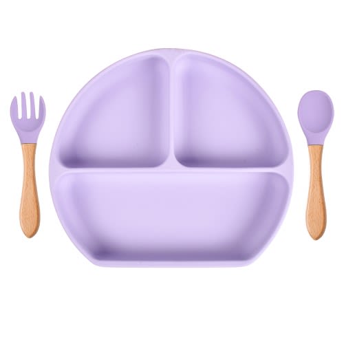 Toddler Silicone Suction Placemat Plate - Lavender