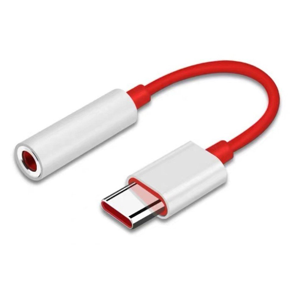 Type C To 3.5mm Audio Aux Headphone Jack Cable Adapter For Oneplus Red