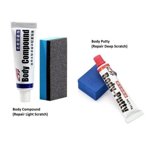 2pc Car Body Compound + Body Putty Auto Care Car Scratch Remover Kit
