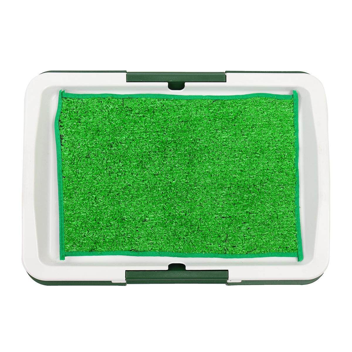 Puppy Pet Potty Training Pee Indoor Toilet Dog Grass Pad Mat Large Turf Durable#Covered Green Edge Hemming