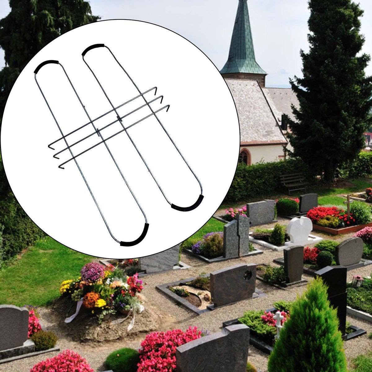 Headstone Flower Saddle Sturdy Accessories Galvanized