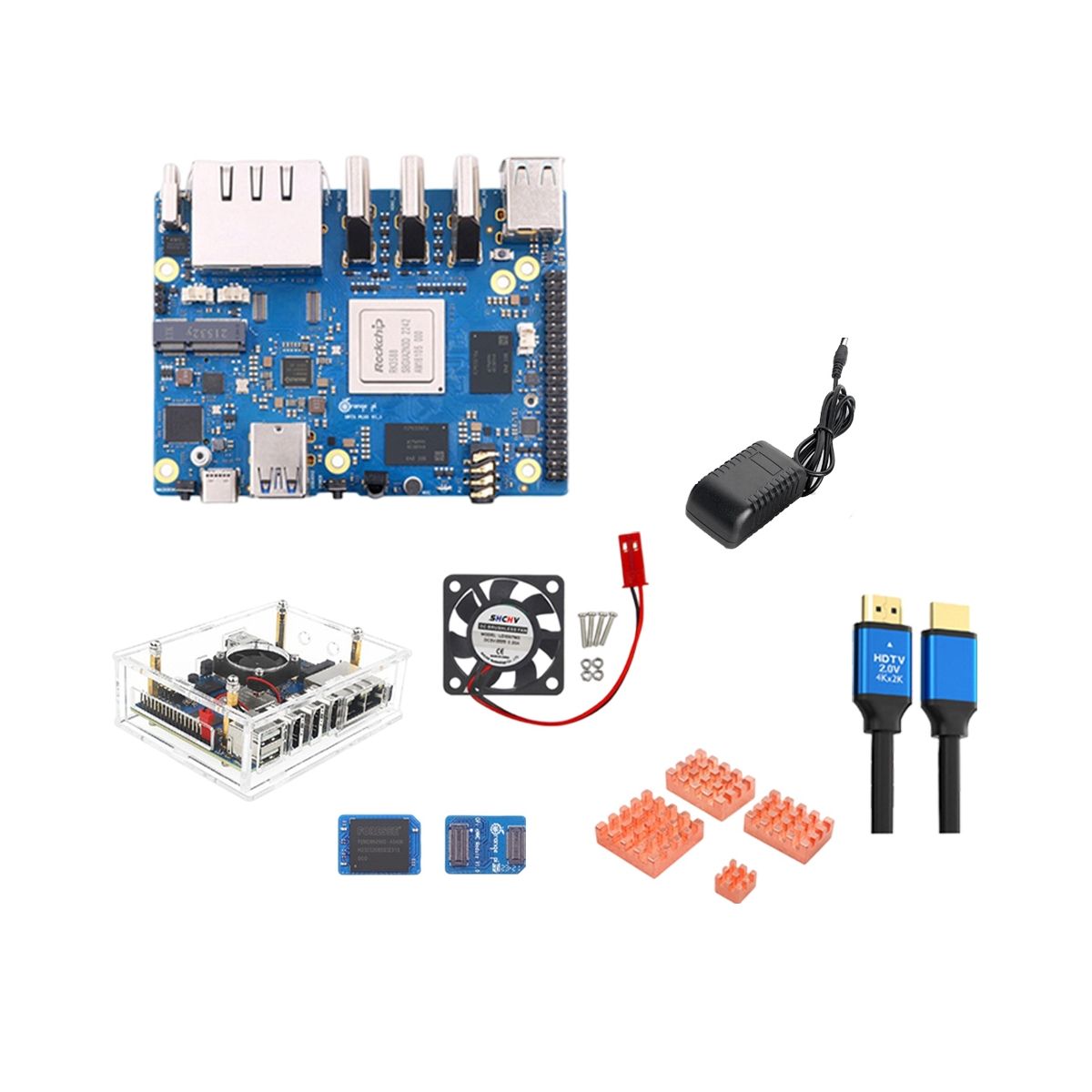 For Orange Peel 5 Plus 16GBRAM 256GB Emmc Module RK3588 Octa-Core Support 8K Video 2.5G WiFi6 Module Accessories EU Plug