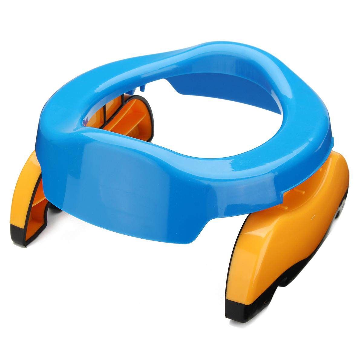 Foldable Portable Travel Potty Chair Toilet Seat For Baby Kids Plastic Seat Lip Blue