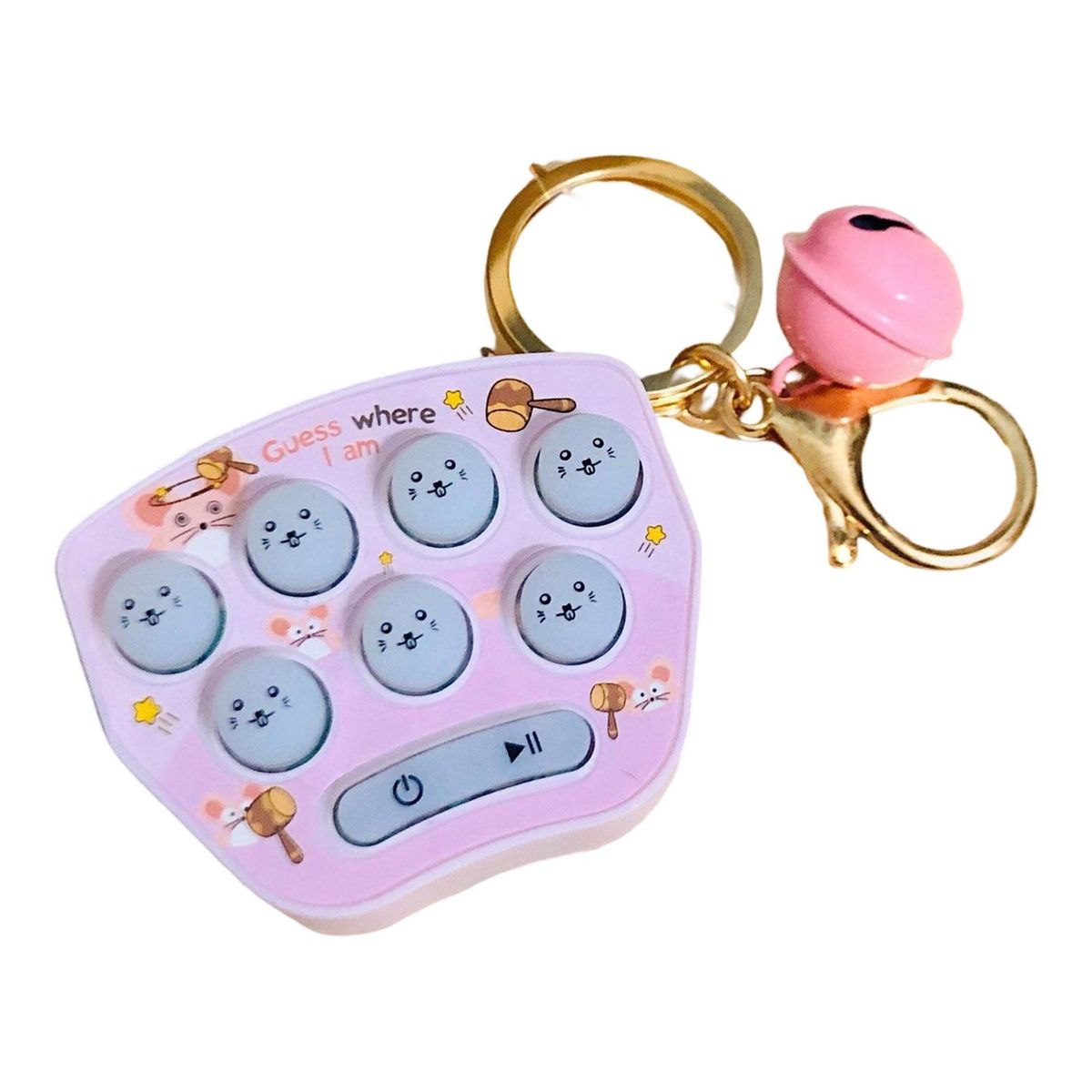 Memory Machine Whack-a-mole Keychain Pink