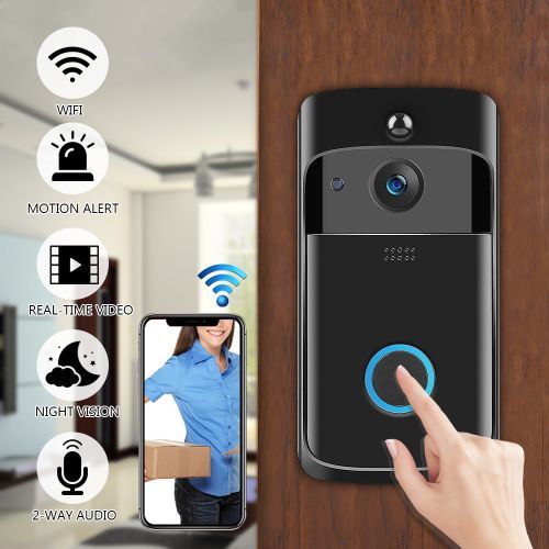 Smart WiFi Doorbell Wireless Video Camera Record 2-way Audio Home Bell Security