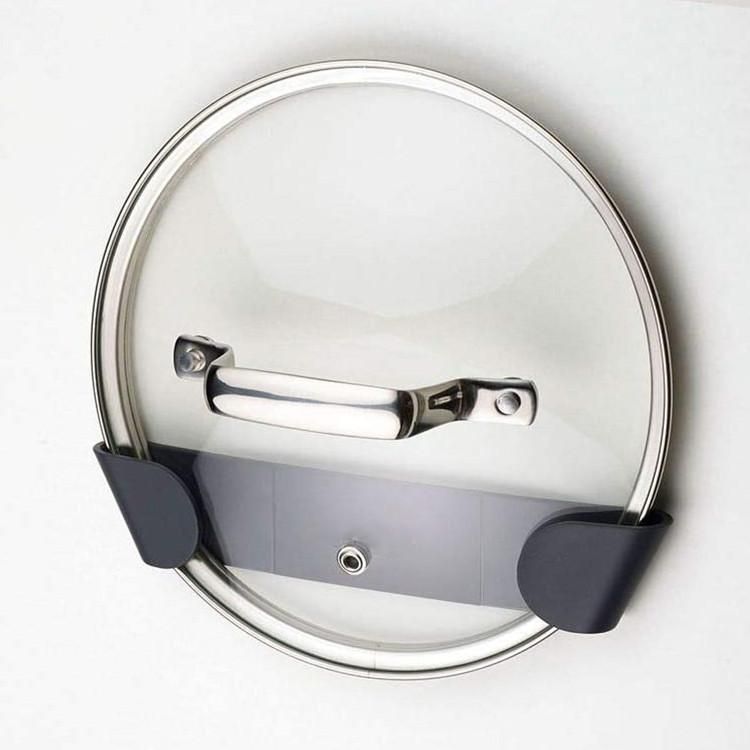 Wall-mounted pot lid holder for home use without drilling holes