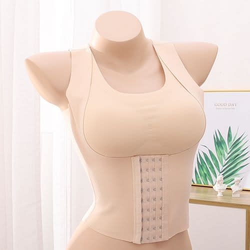3 In 1 Women Shapewear Breast Lift Bra Girdle Seamless Underwear Push-up Beige